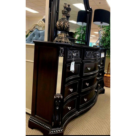 B1660 - Bankston : Tủ Ngang 12 Ngăn Kéo Và Khung Gương